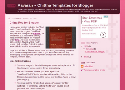 Aavaran: Hindi Templates for Blogger